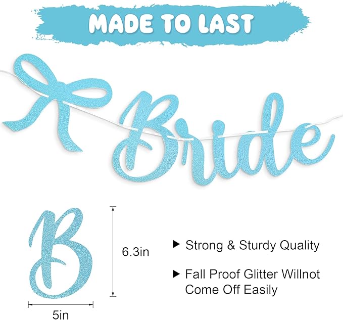 Bride to Be Banner, Light Blue Bride to Be - Image 2