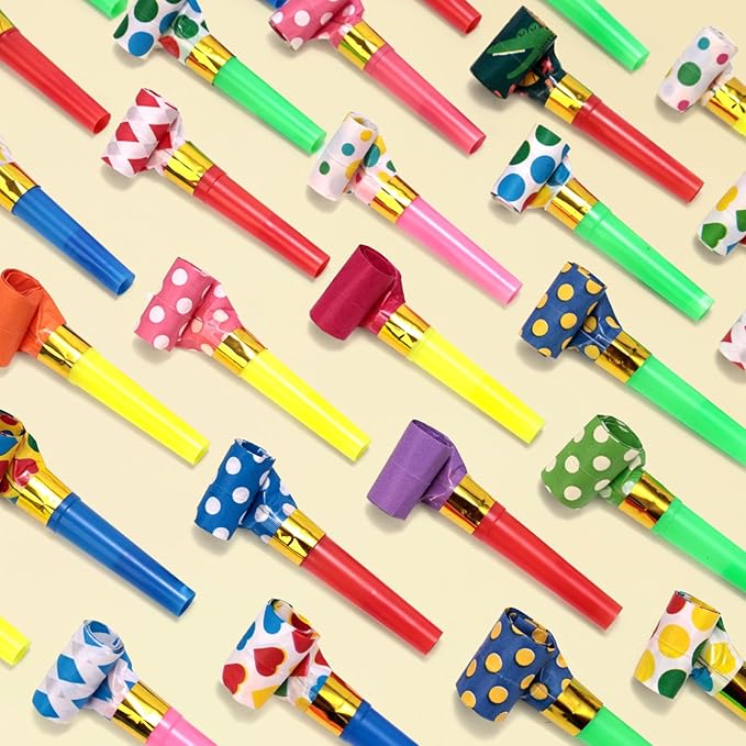 LovesTown 40PCS Party Blowers, Colorful Birthday Noisemakers Birthday Blow - Image 3