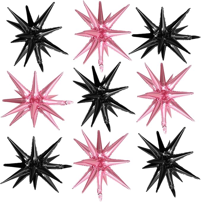 Pink Black Star Balloons by Adorely