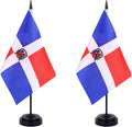 WXTWK 2 Pack Dominican Flag Dominican Deluxe Desk Flag Set by WXTWK