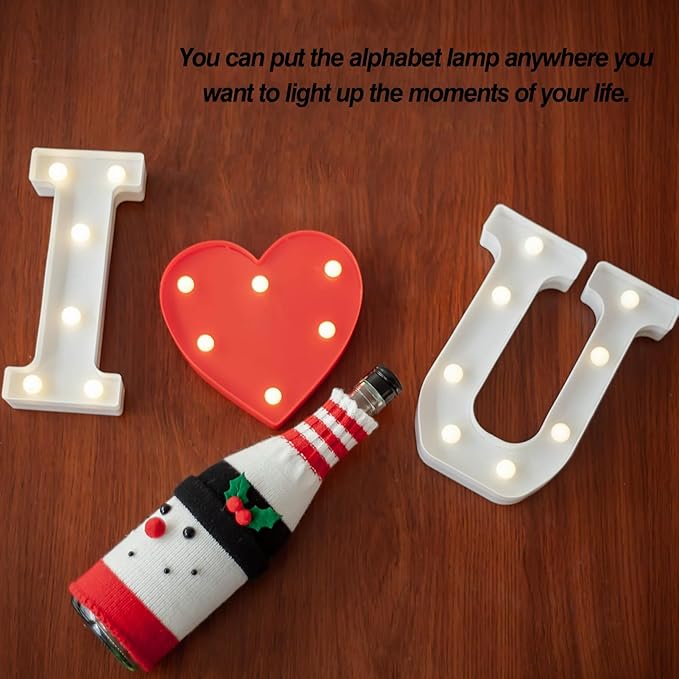 LED Marquee Letter Lights, Light Up Letters Marquee I Love U Sign, Decorative - Image 5