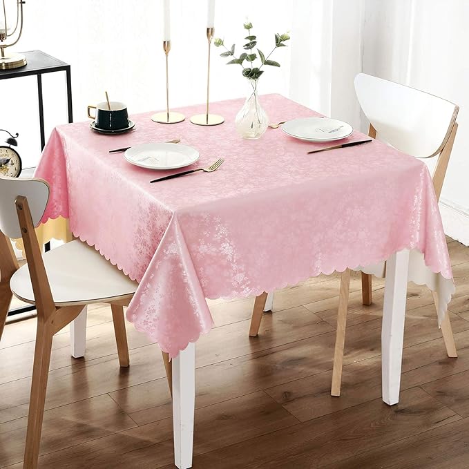 Smiry Square Table Cloth, Waterproof Heavy Duty Vinyl Tablecloths, Wipeable by Smiry