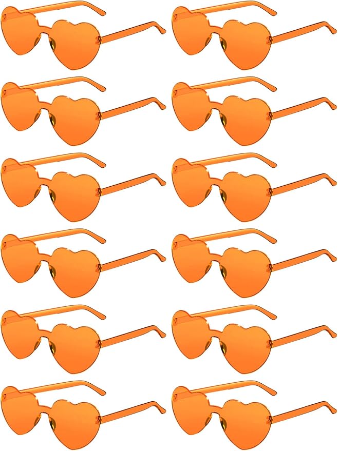 12 Pairs Heart Shaped Sunglasses by AGGKKY