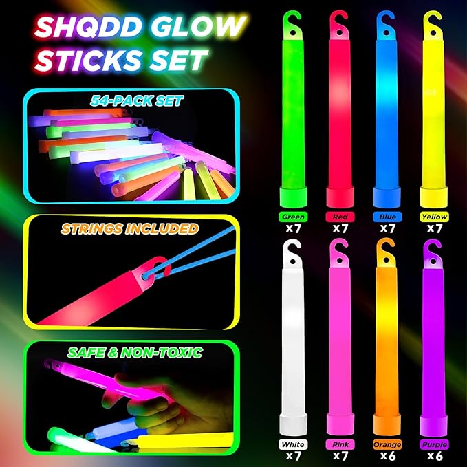 54Pcs Glow Sticks - Image 6