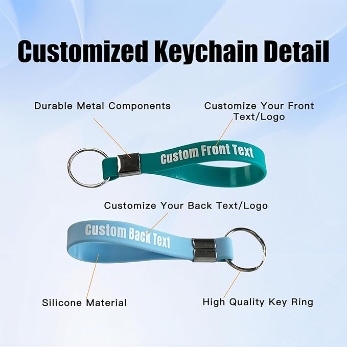 30-5000PCS Personalized Silicone Keychains Custom Bulk - Image 5