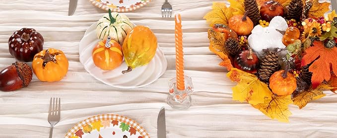 Ivory White Cheesecloth Table Runner 10 Pack Fall Table Runners Boho Gauze 120 - Image 6