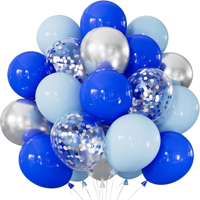 Royal Blue and Silver Balloons by Adeyoo