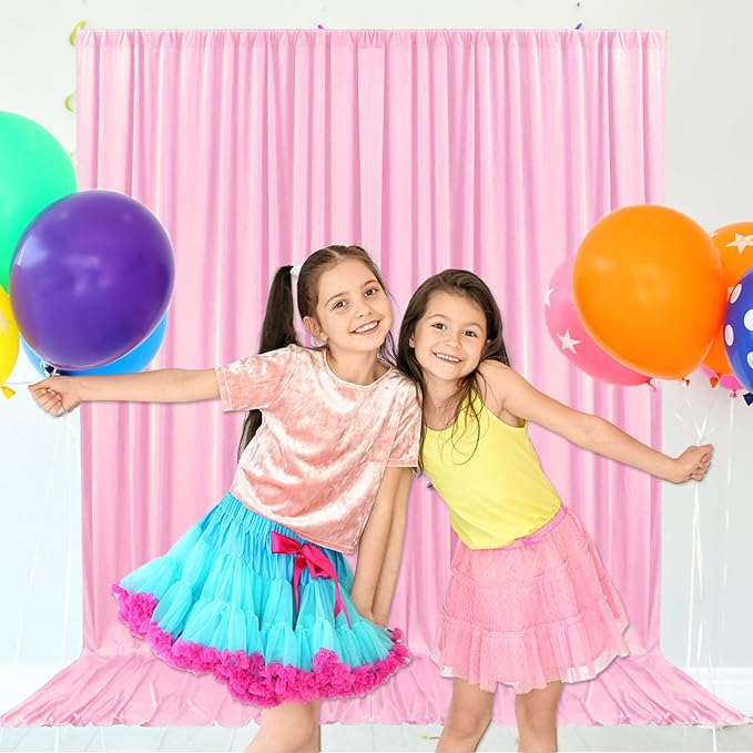 10ft x 10ft Rose Pink Backdrop Curtains - Image 6