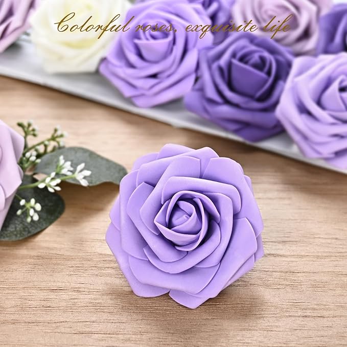 BLEUM CADE 16Pcs Artificial Flowers Fake Roses - Image 2