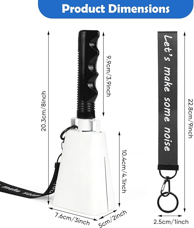 Cow Bells Noise Makers with Handle: Cowbells Hand Percussion - Image 2