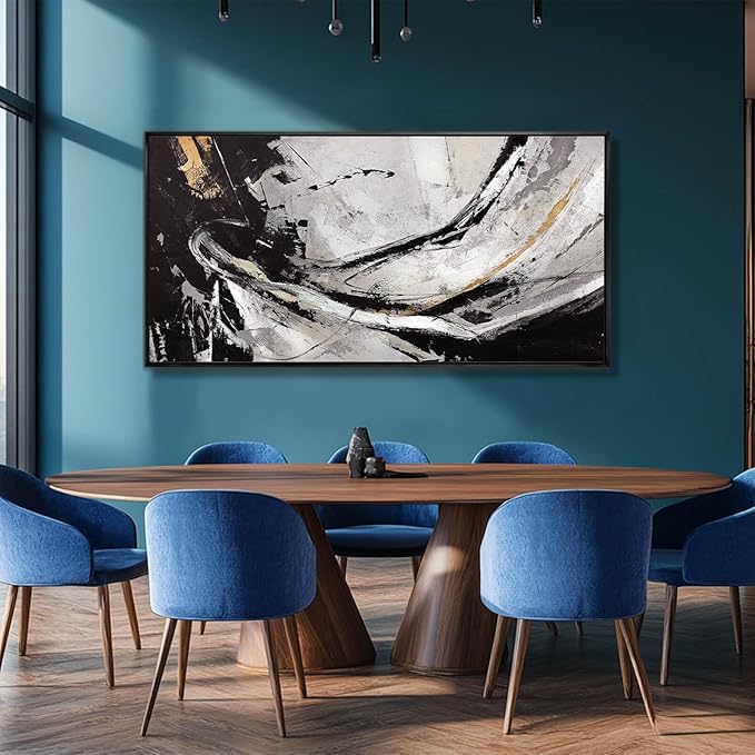 XIANSHOU Abstract Canvas Art Gold Line Painting Wall Art Black Poster - Image 6