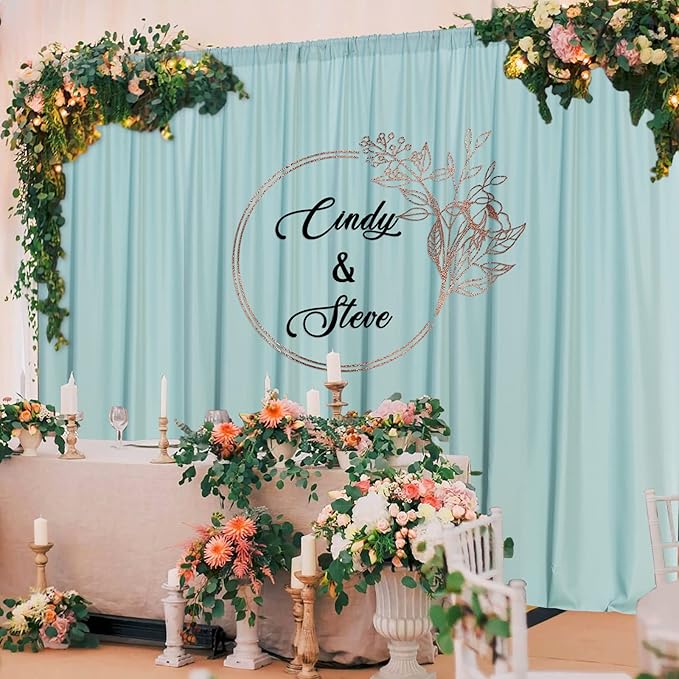 MYSKY HOME Light Green Backdrop Curtains - Image 3