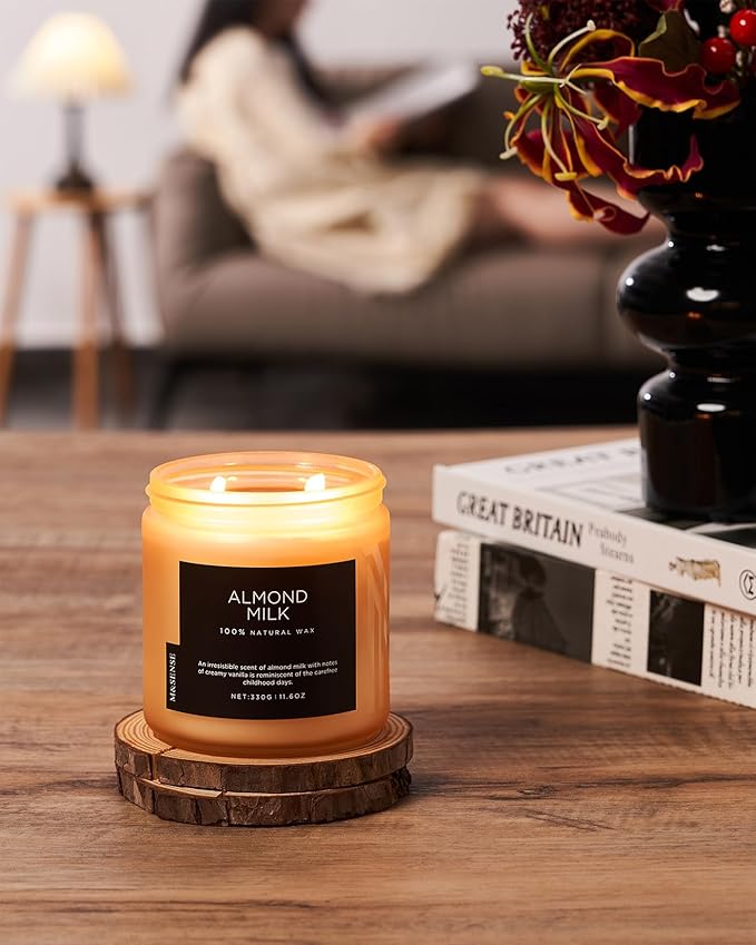 M&SENSE Creamy Vanilla Scented Candle, 11.6oz Clean Non Toxic Home Sweet Scent - Image 7