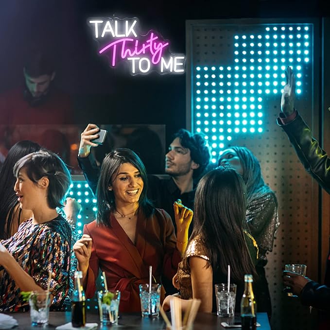 Talk Thirty To Me Neon Sign Dimmable 30th Birthday Neon Light Party Words Neon - Image 5