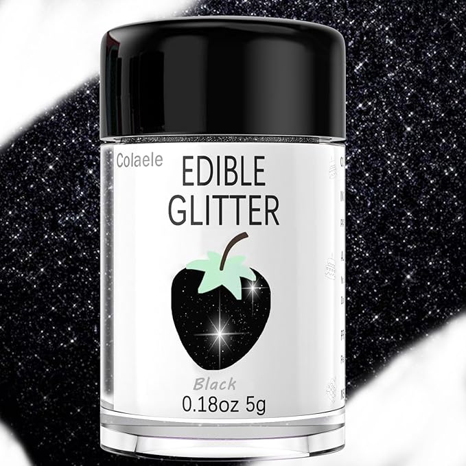 Black Edible Glimmer Powder Glitter - Image 6