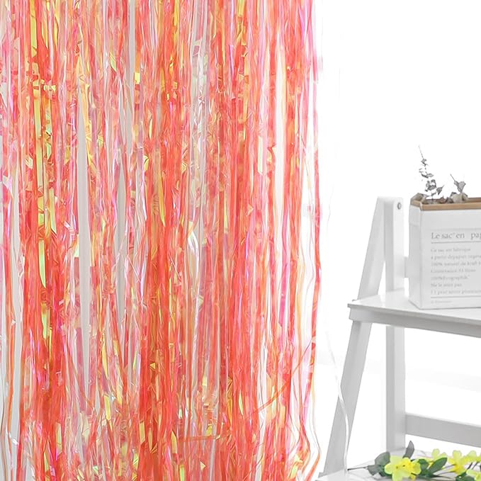 CANREVEL 2 Pack 3.2x6.5 Feet Iridescent Foil Fringe Backdrop Curtains, - Image 6
