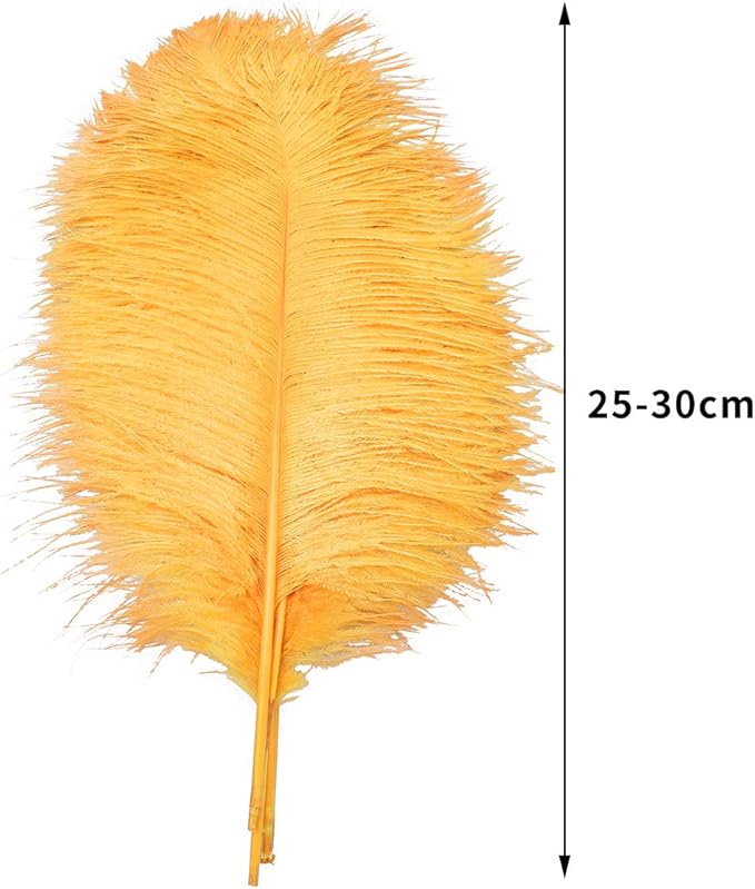 24pcs Natural Luxury Gold Ostrich Feathers 10-12inch - Image 3