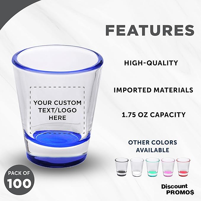 Custom Shot Glasses 1.75 oz. Set of 100, Personalized Bulk Pack - Image 2