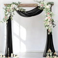 Socomi Wedding Arch Draping Fabric 1 Panel 29" x 18Ft Black Sheer Curtain by Socomi
