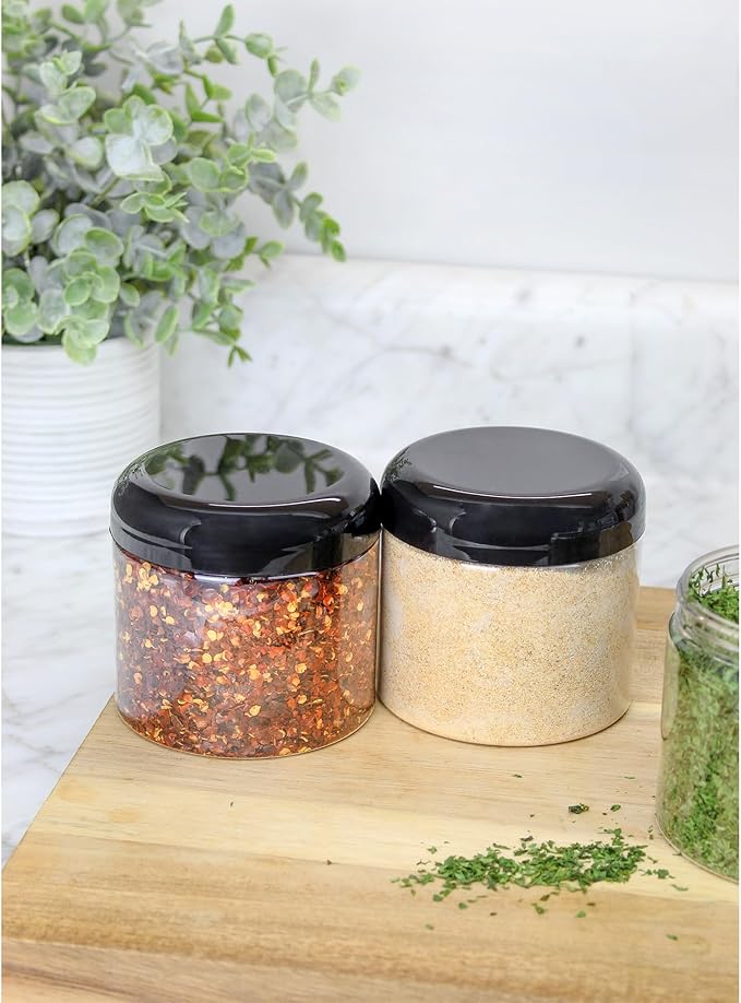 Cornucopia Brands 16oz Clear Plastic Jars w/Domed Lids; BPA Free PET Stackable - Image 4