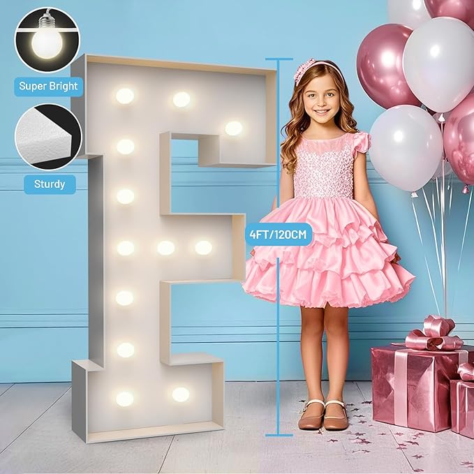 4FT Marquee Light Up Letters F, Party Decoration Large Marquee Light Up Letters - Image 3