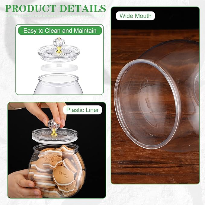 Nuogo 6 Pcs Plastic Candy and Cookie Jar - Image 4