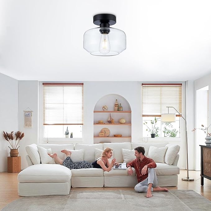 Black Flush Mount Ceiling Light - Image 2