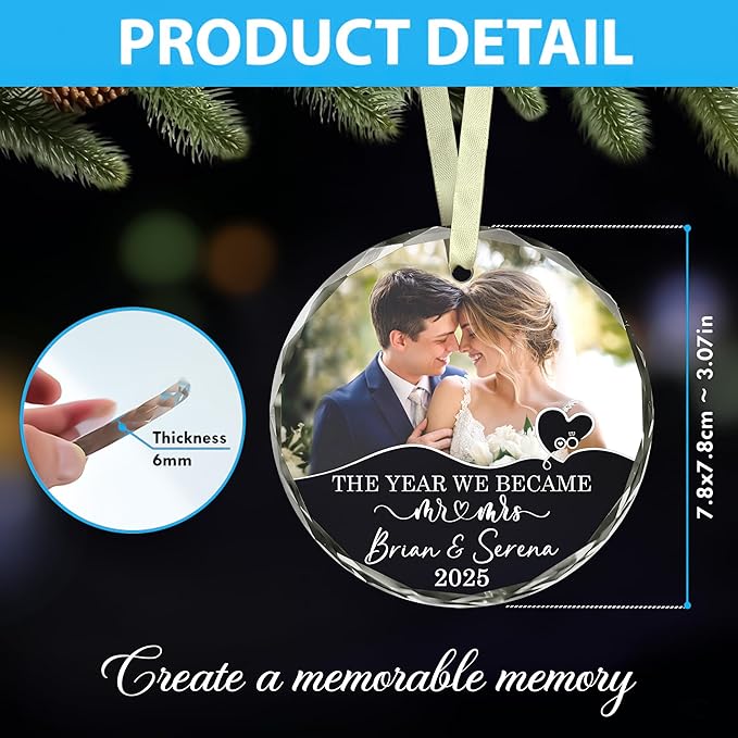 Personalized Our First Christmas As Mr Mrs Christmas Ornament - Image 6