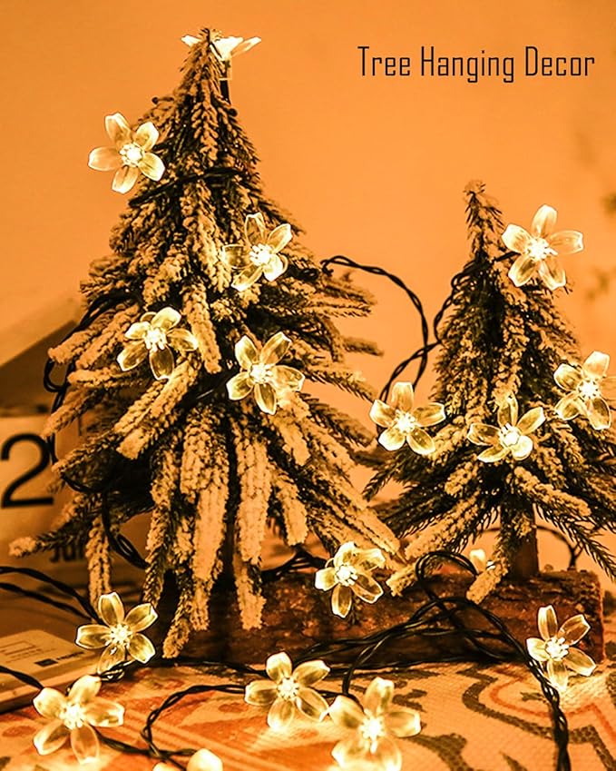 Cherry Blossom Fairy Flower String Lights Indoor Bedroom Decorations, 33ft 100 - Image 4