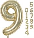 40 Inch Champagne Gold Foil Balloon Number 9, Large Self Inflating Light Gold by Lingqiang