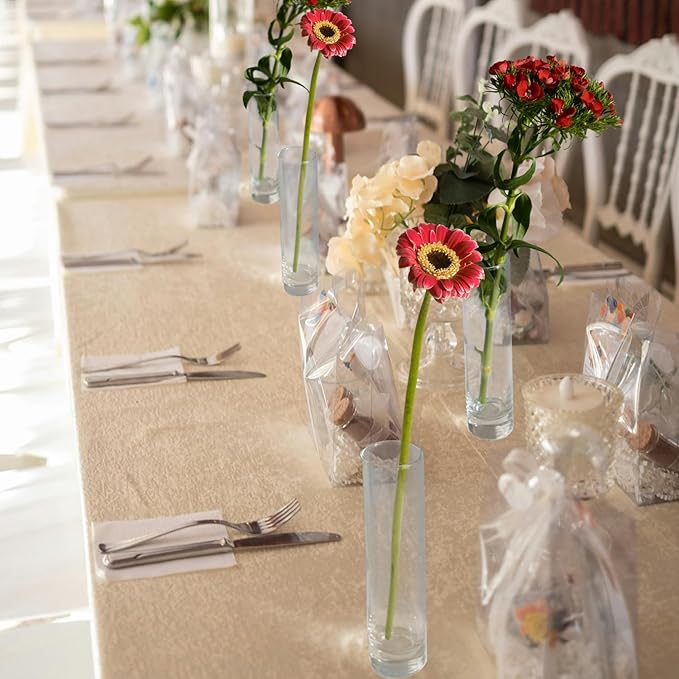 12 Pack 7 Inch Glass Cylinder Bud Vases - Image 4