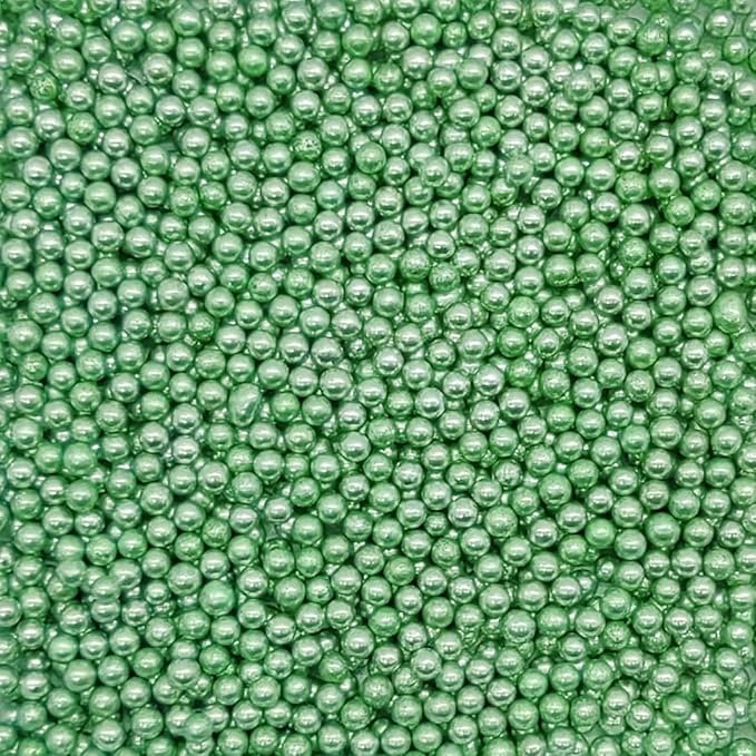 Edible Silver Green Pearl Sugar Sprinkles Candy 4mm Mini Pearls Cake - Image 2