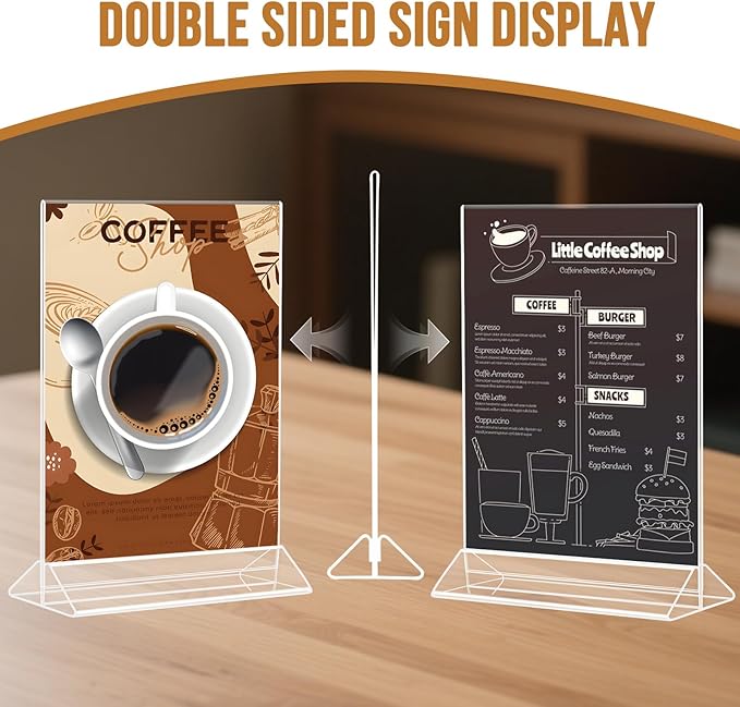 9 Pack Acrylic Sign Holder 8.5x11 Inch, Double Sided Clear Flyer Display Stand - Image 2