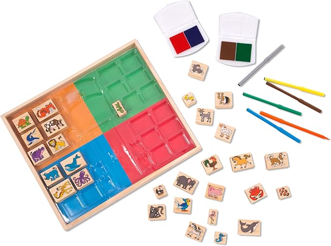Melissa & Doug Deluxe Wooden Stamp Set: Animals - Image 9