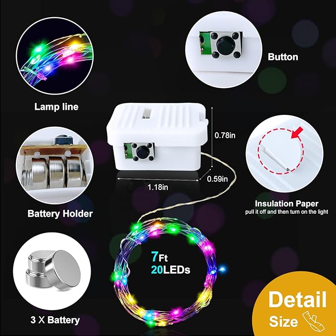pozzolanas 24 Pack 7ft Waterproof LED Fairy Lights - Image 5