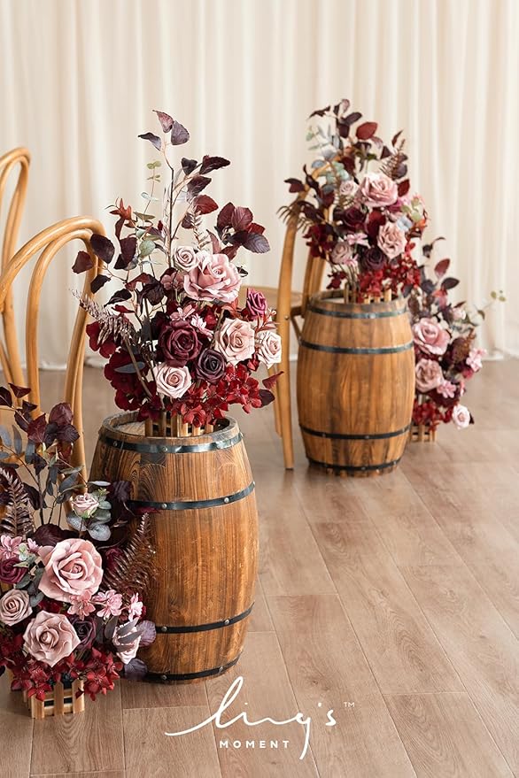 Ling's Moment 17.5" Tall Free Standing Artificial Flowers Arrangements 4 pcs - Image 5
