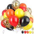 Orange Red Yellow Black Balloons, 12 Inch Colorful Latex Balloons by Dagelar