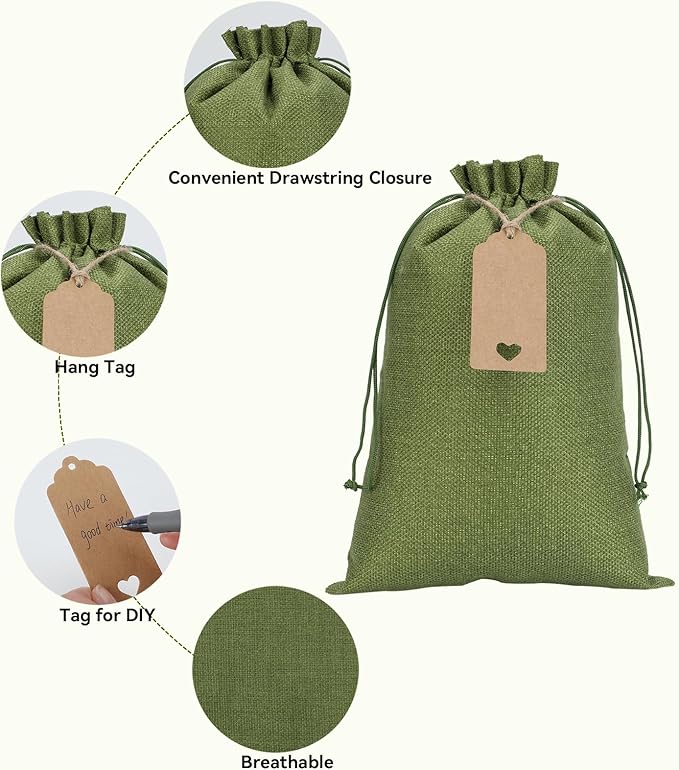 Tapleap Burlap Bags with Drawstring - Image 4