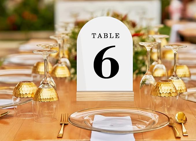 Wedding Table Numbers 1-25, Acrylic Arch Signs - Image 8