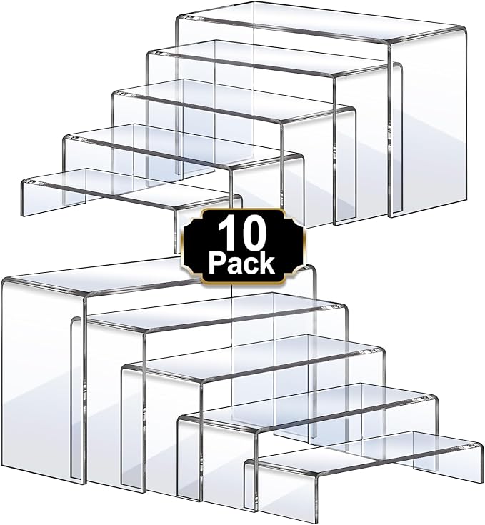 Aheroi Large Acrylic Risers, Transparent Shelves by Aheroi