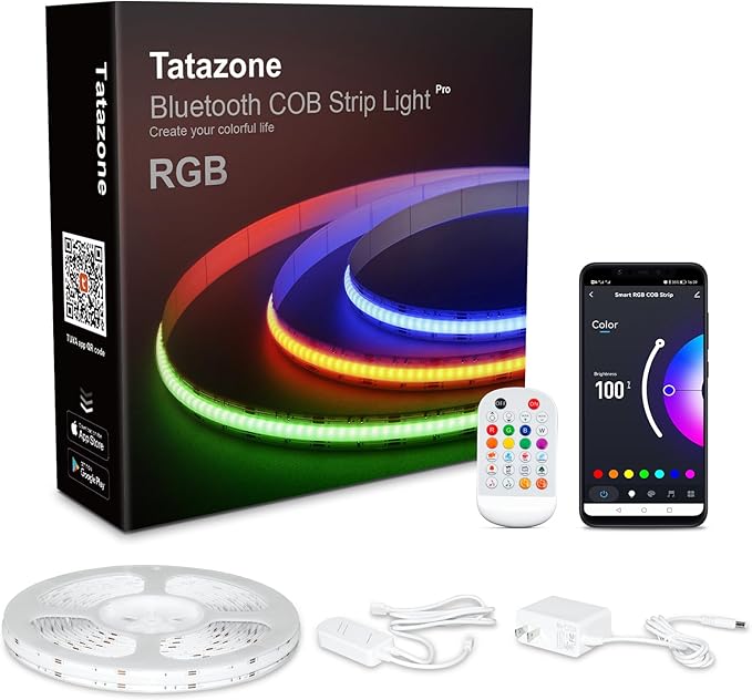 32.8ft Bluetooth RGB COB Led Strip Lights by Tatazone