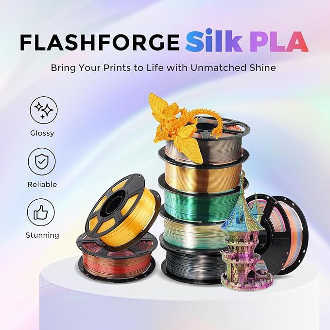 FLASHFORGE Silk Dual Color Filament, 3D Printer Filament Color Change 1kg Spool - Image 2