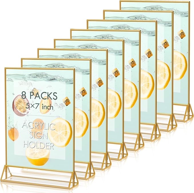 HOODO 8 Pack 5x7 Acrylic Table Number Holders by Unknown