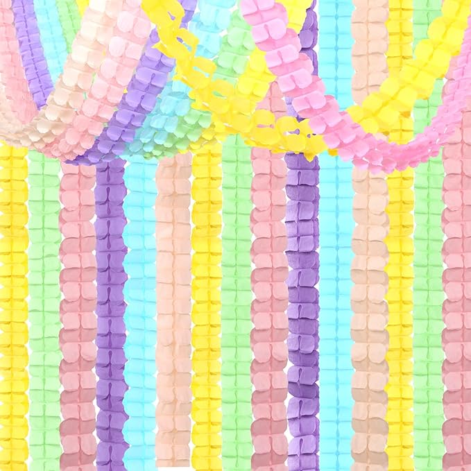 Pastel Rainbow Party-Decorations Streamers Garland by OURUOLA