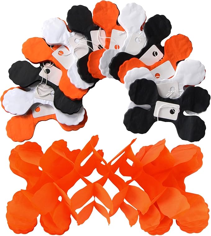 Black-White Orange halloween Party-Decorations Streamers-Garland - Image 5
