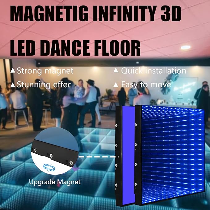 Dance Floor Stage Lights Tempered Glass Infinity Mirror Panel 3D Effect Led - Image 2