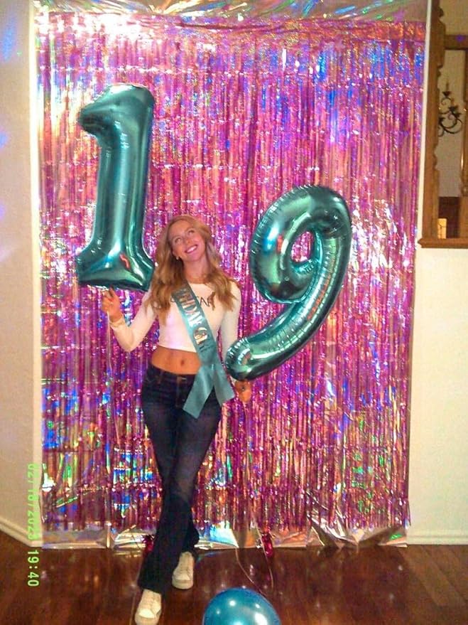 Teal Blue Number 7 Birthday Balloon 40 Inch, Digital Balloons - Image 6