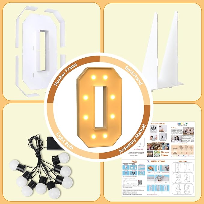 imprsv 3FT Marquee Numbers, Light Up Numbers - Image 4