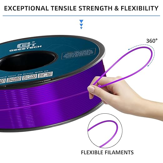 Geeetech TPU Filament 1.75mm, Shore 95A Flexible 3D Printer Filament - Image 3