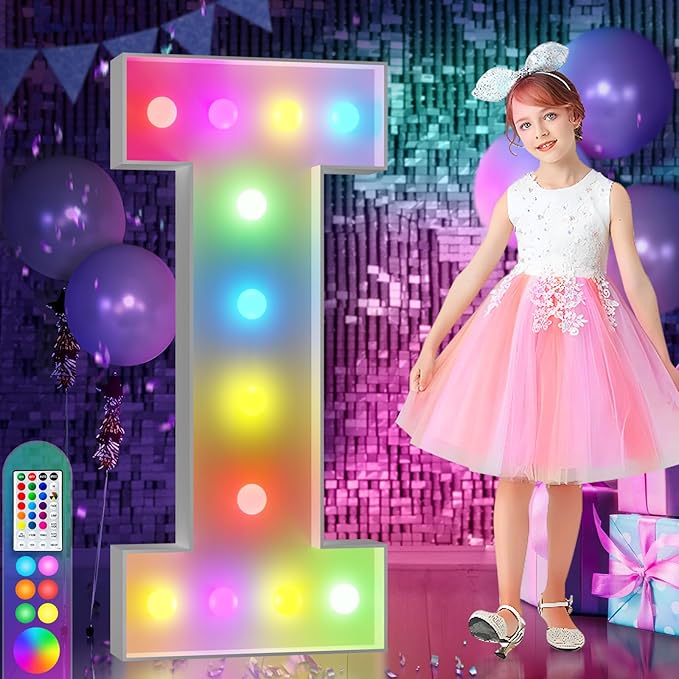 imprsv 4FT Colorful Marquee Light Up Letters I, 18 Colors Large Light up by Letsmakeitimpressive
